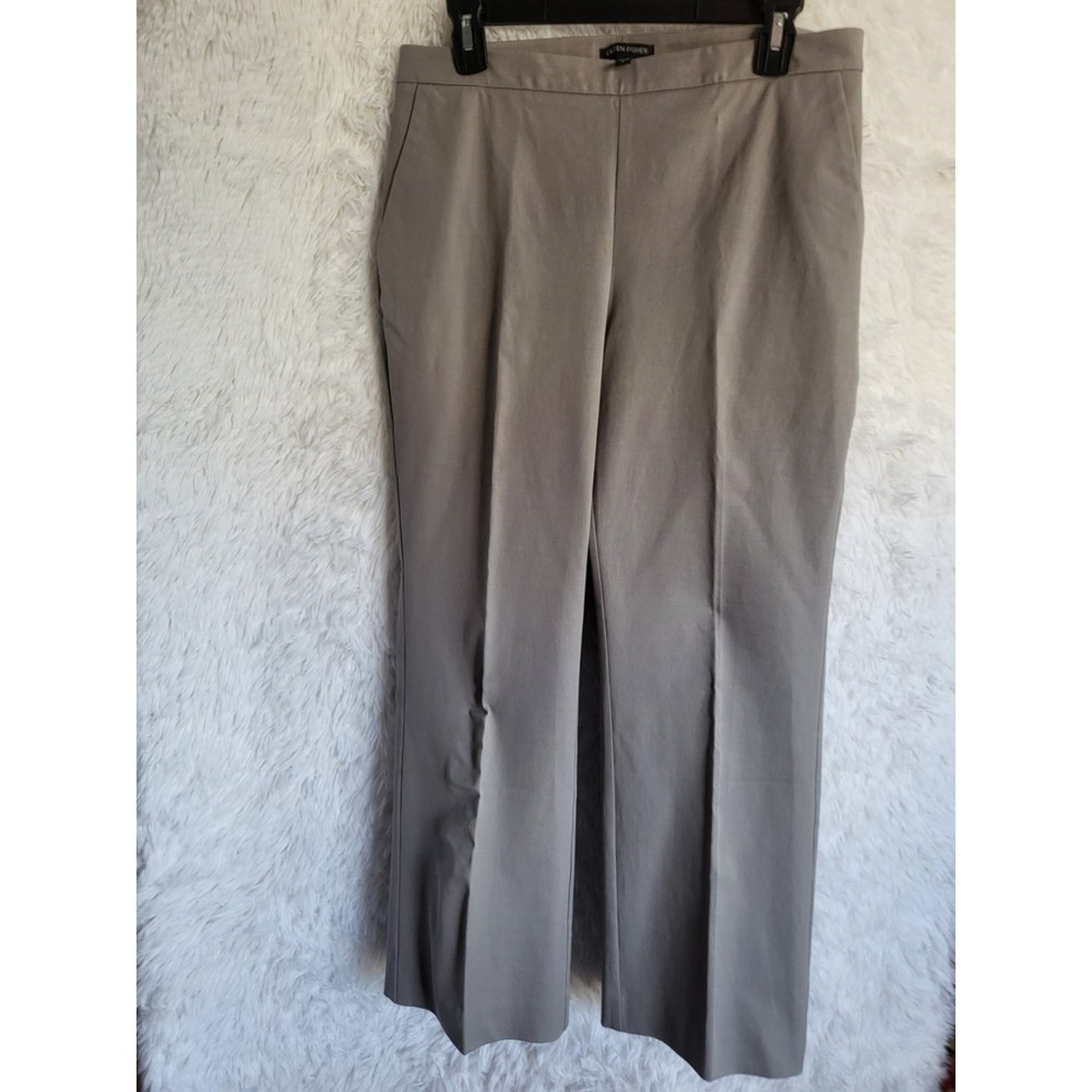 Eilleen Fisher Pants Women's 8 Gray Ankle Boot Cut Dress Pockets